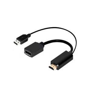 مبدل HP HDMI به DisplayPort با منبع تغذیه‌ی USB، کیفیت تصویر Full HD را ارائه می‌دهد. سازگار با Windows، macOS و Linux است و دارای نصب آسان .