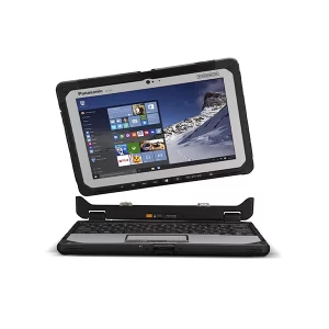 لپ تاپ هیبریدی Panasonic TOUGHBOOK CF-20 یک دستگاه صنعتی دارای پردازنده Intel Core i5، صفحه نمایش لمسی 10.1 اینچی، پورت‌های سریال و LAN، و حسگر اثر انگشت