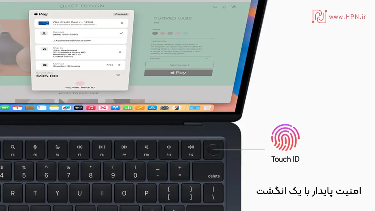 امنیت و Touch ID در مک بوک ایر 15 اینچ M4