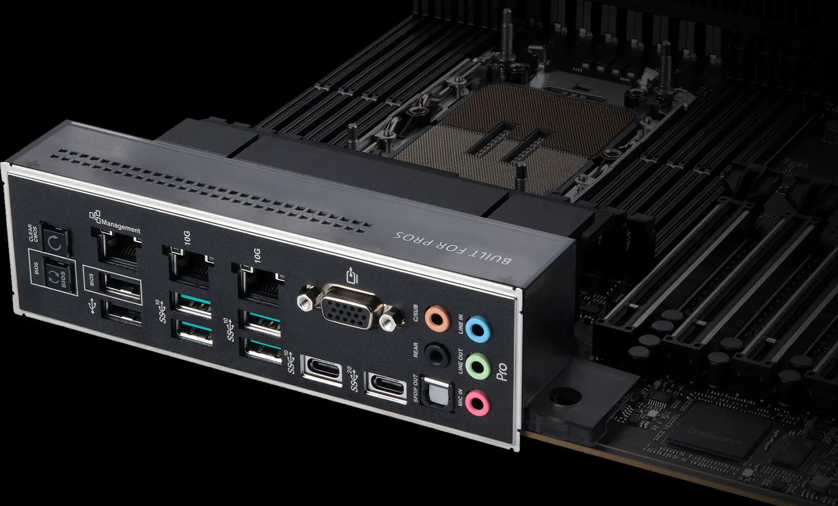 پورت های مادربرد ورک استیشن ASUS Pro WS W790E-SAGE SE